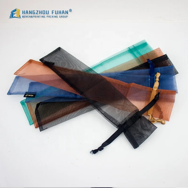 Custom Wedding Favor Organza Pouch Promotional Jewelry Organza Gift Bag White Printed Large Drawstring Custom Organza Bag