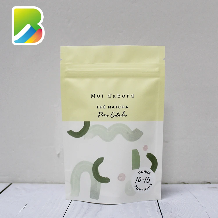 custom logo printed stand up pouch with window