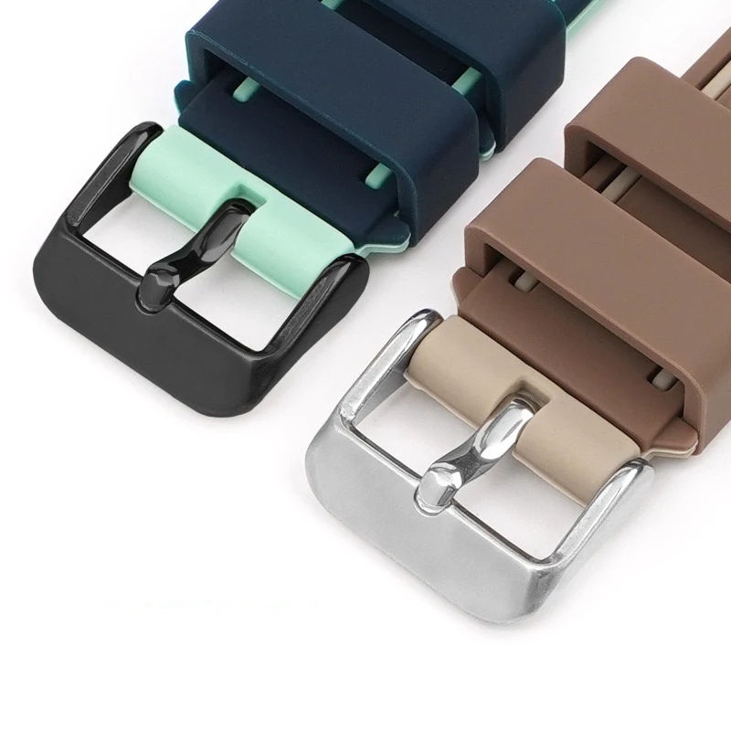 Wholesale Classics Sport Fashion Silicon Watch Belt Band 20mm 22mm 24mm 26mm Double color Silicone Watch Strap