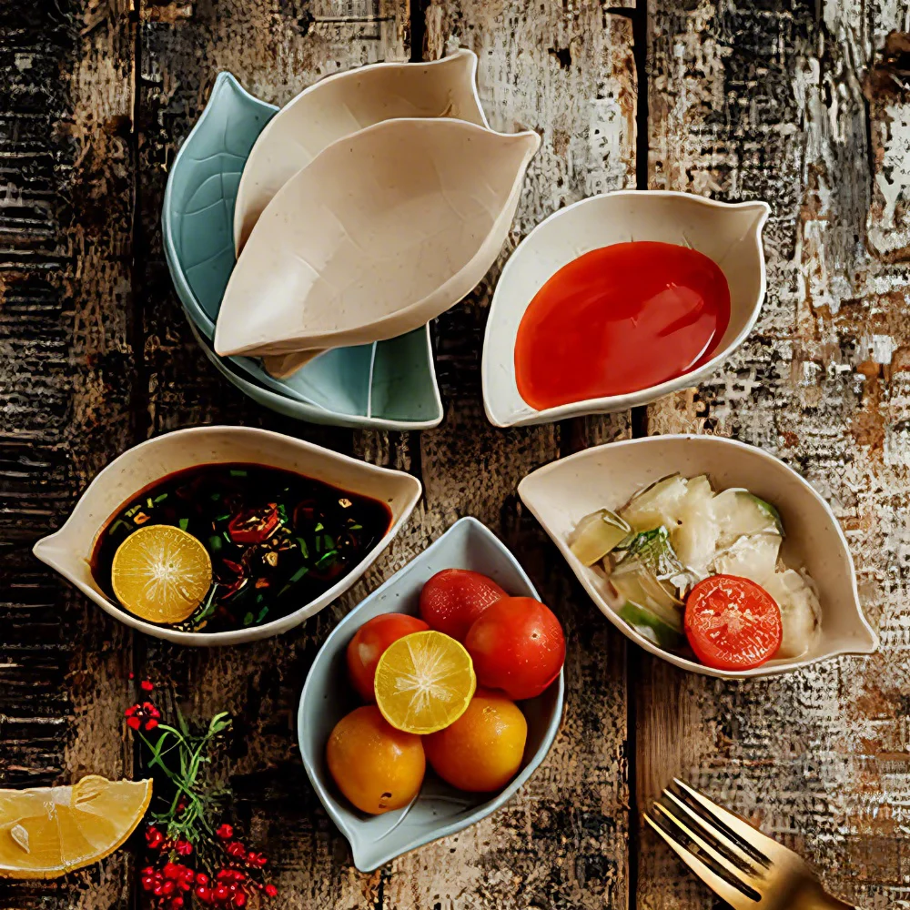 Eco-Friendly Wheat Straw Kitchen Tableware Seasoning Sauce Dish Snack Dessert Plate Sushi Flavor Tray for Food Use