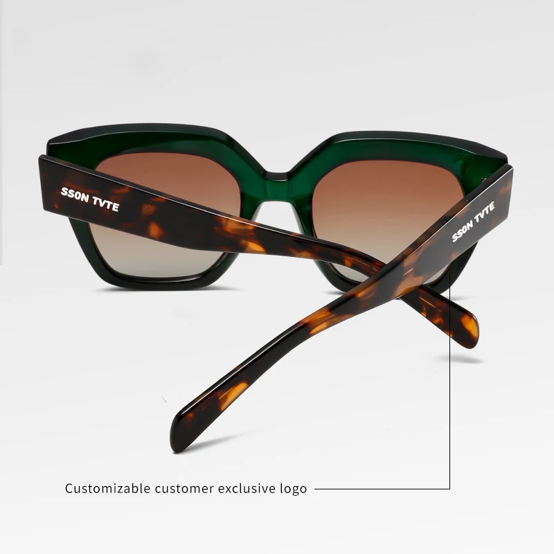 Cateye Inspired Luxury Oversized Custom Square Sunglasses S26118 Angular Shape Color-Block Sunglasses for Women Men