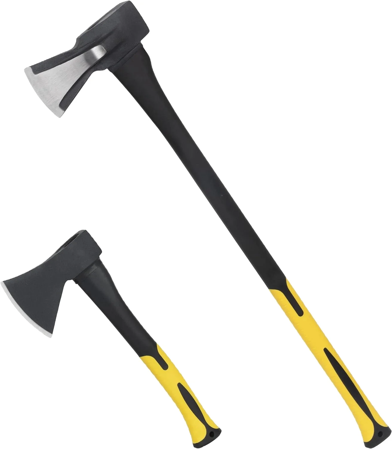 15 inch Camping Hatchet 34 inch Chopping Axe for Cutting and Felling Long Handle Splitter Axe with Fiber Glass Anti Slip Handle