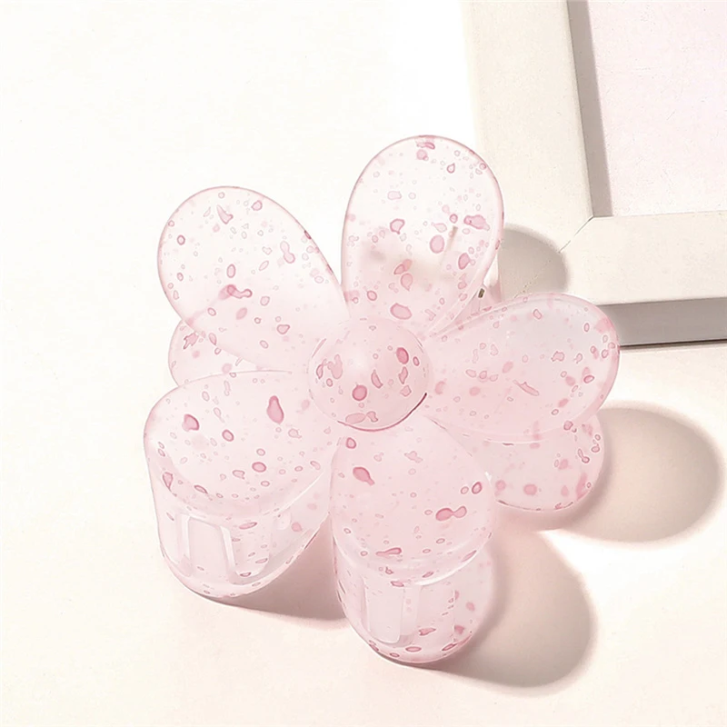 Custom Candy Color Sweet Grab Clip Hairpin Resin Plastic Transparent Hair Claw Clips Hair Accessories Flower Daisy Hair Claw