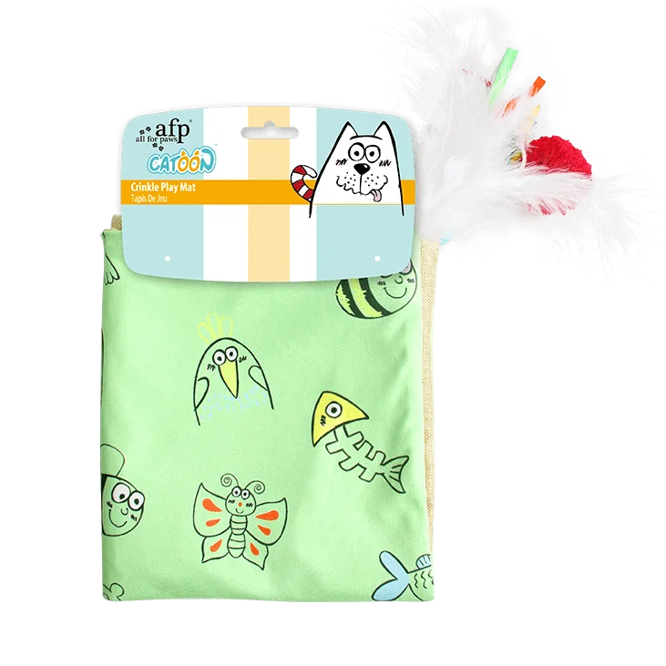ALL FOR PAWS custom play mat butterflies teaser wand paper tunnel cat scratchers toys
