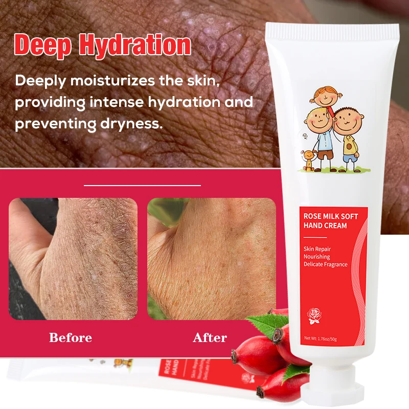 FATAZEN Natural Organic Rose Fragrance Hand Cream Skin Care Moisturizer Anti Aging Moisturizing Repairing Body Cream for Hand