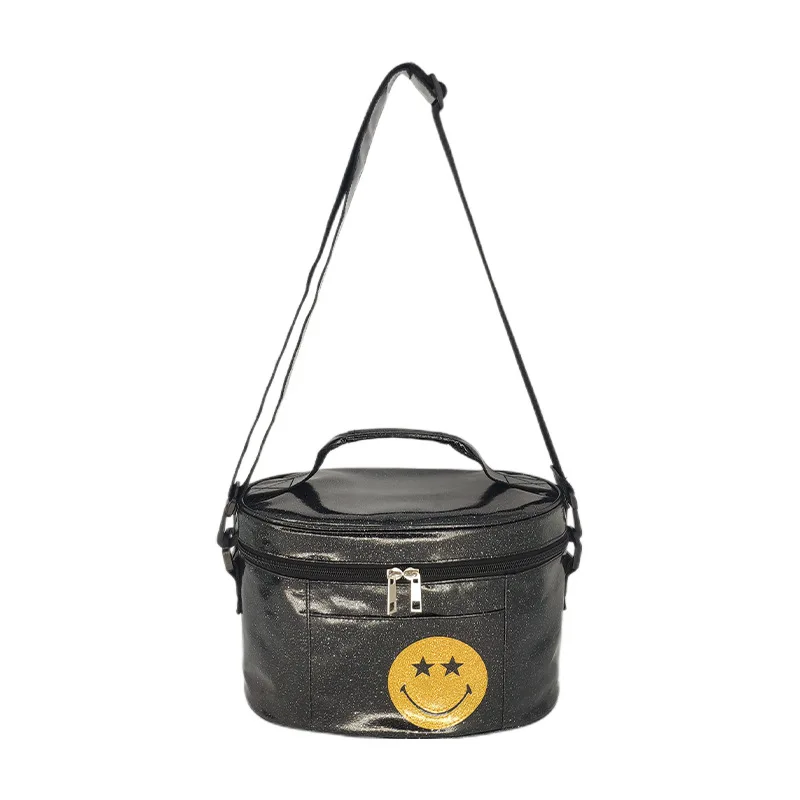 Cute smiley face large capacity lunch box bag hand holding for adults thickened waterproof oil office workers thermal bag