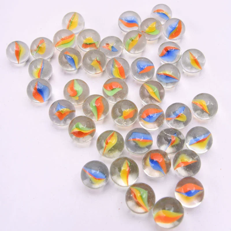 Wholesale 14mm 16mm 25mm 35mm Transparent Three-flower glass toy cat eyeballs glass marble ball