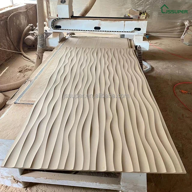 Wave Panel Decorative Background Wall Surface Embossed Moulding Corrugated Panel Custom MDF Indoor Wall Panels
