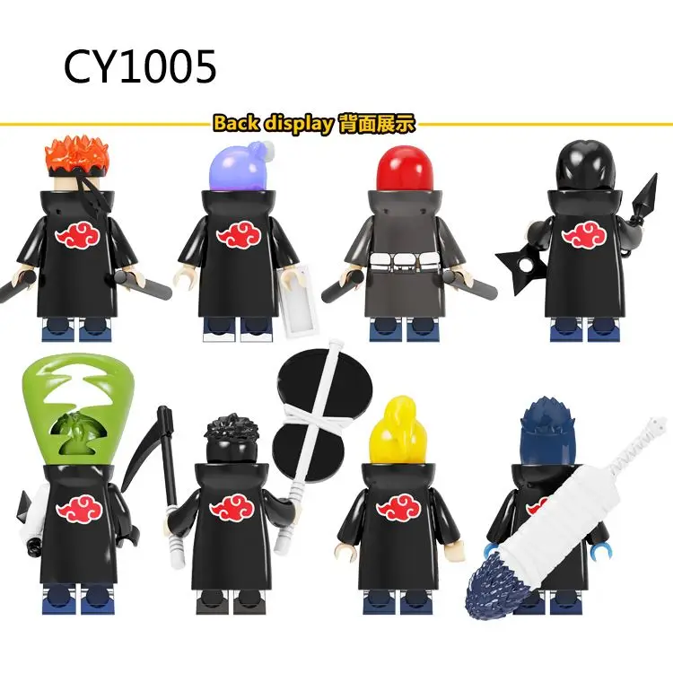 CY1005 Japanese Anime Hidan Uchiha Zetsu Yahiko Kabuto Konan Tobi Mini Action Model Building Block Figure Educational Kids Toy