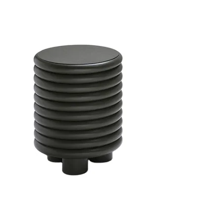 Modern Interior Furniture Design Round Wood Leather Top Coffee Table firbeglass table