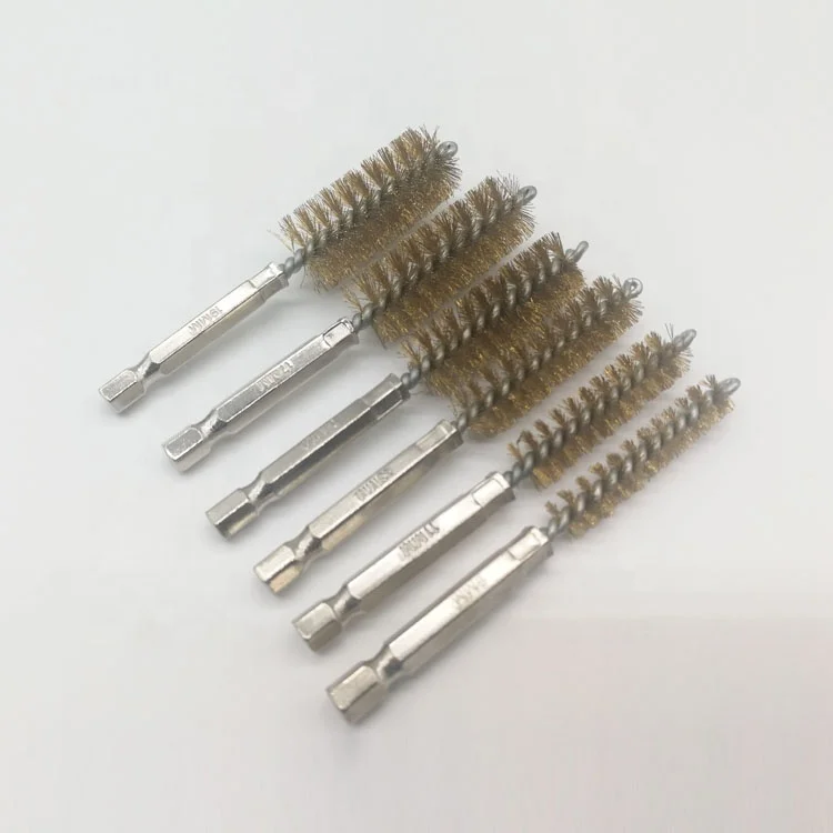 Набор щеток с шестигранным хвостовиком 1/4 дюйма, проволока из стали/латуни/нейлона с быстроразъемной отверткой 2 шт.