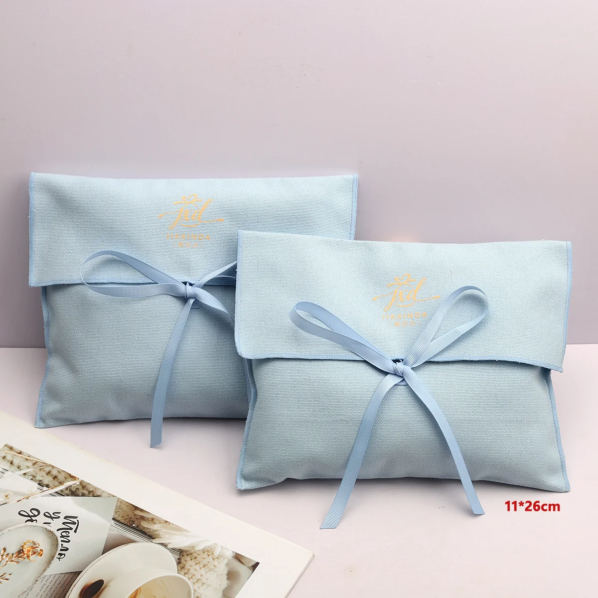 Custom Organic Cotton Canvas Envelope Pouch for Clothes Packing Storage Reusable Cotton Canvas Envelope Bag