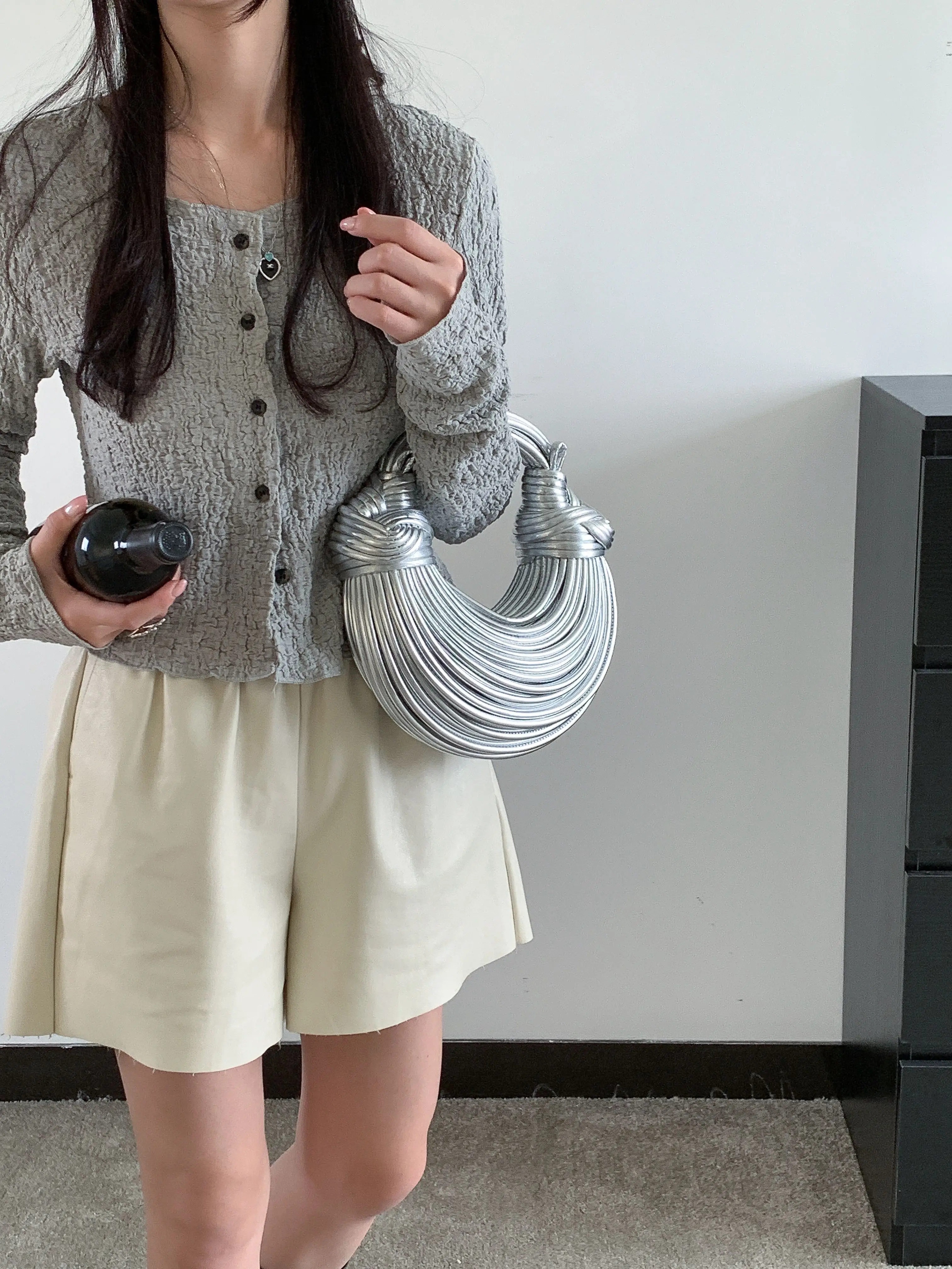 Handmade Designer 2024 new personalized Hobo Knot unique woven clutch handbag Croissant Bag for women