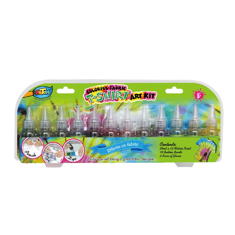 Wholesale 35ml 12 Colors Kid Clothing Tie Dye Fabric Paint Kit
