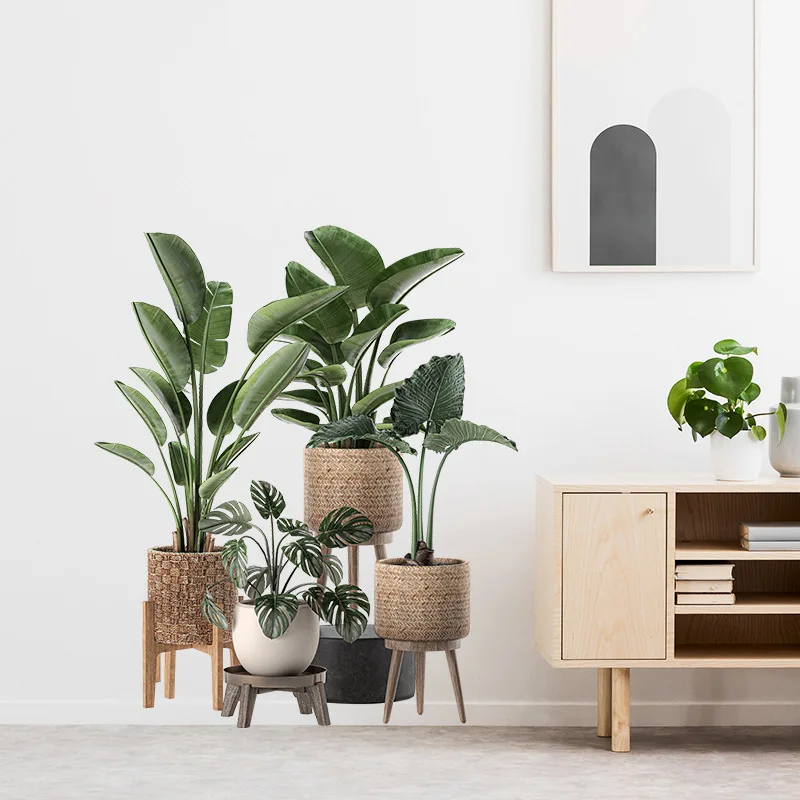 2024 Simulation Palm Tree Artificial Plant Ficus Lyrata Dypsis Lutescens Artificial Banana Tree Tropical Artificial Tree