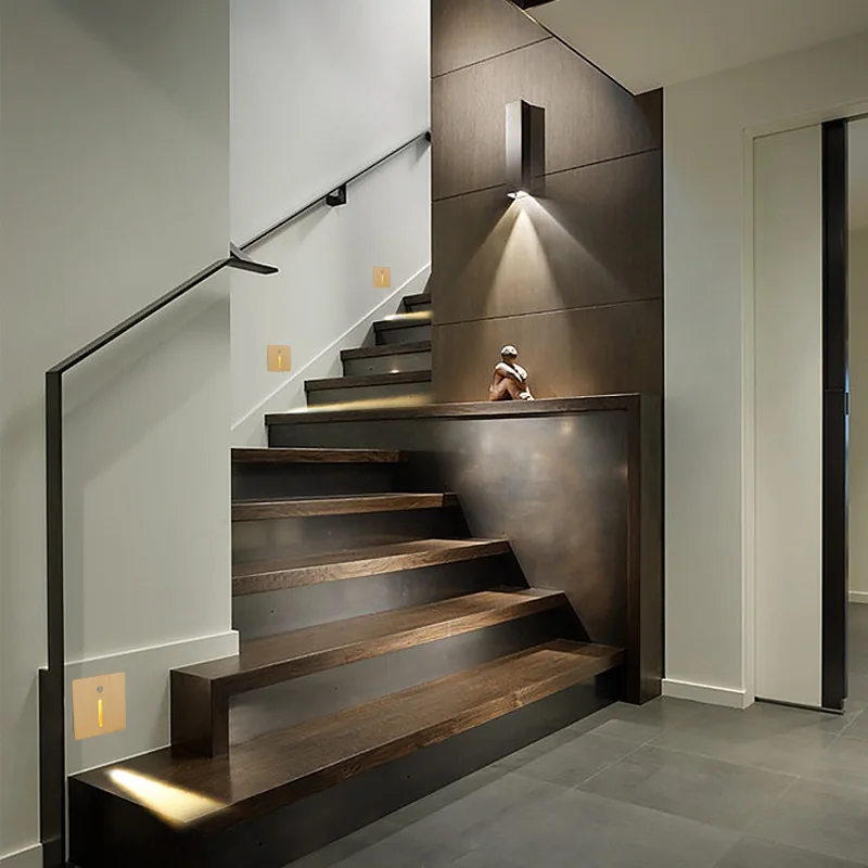 Светодиодный шаговый светильник для помещений и улицы, 3 Вт, освещение для лестницы, светодиодный светильник с датчиком движения, дневной и ночной свет