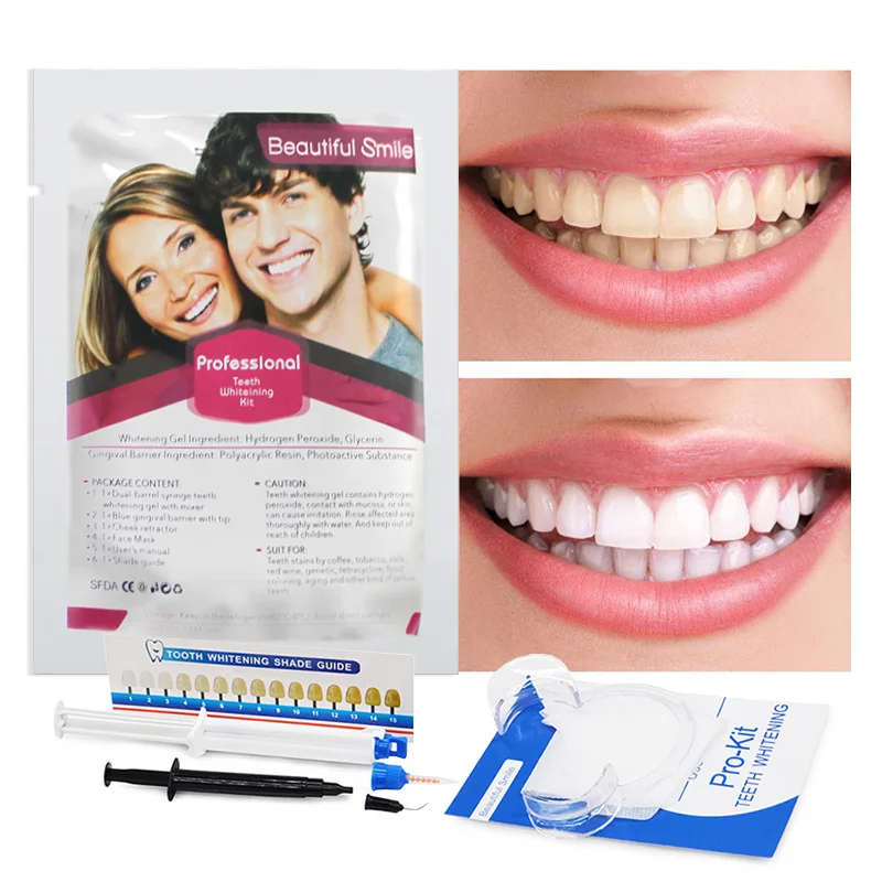 Beautiful Smile 2 People Gum Protector Cheek Retractor Whitening Gel Teeth Professional Teeth Whitening Kit For Salon Office