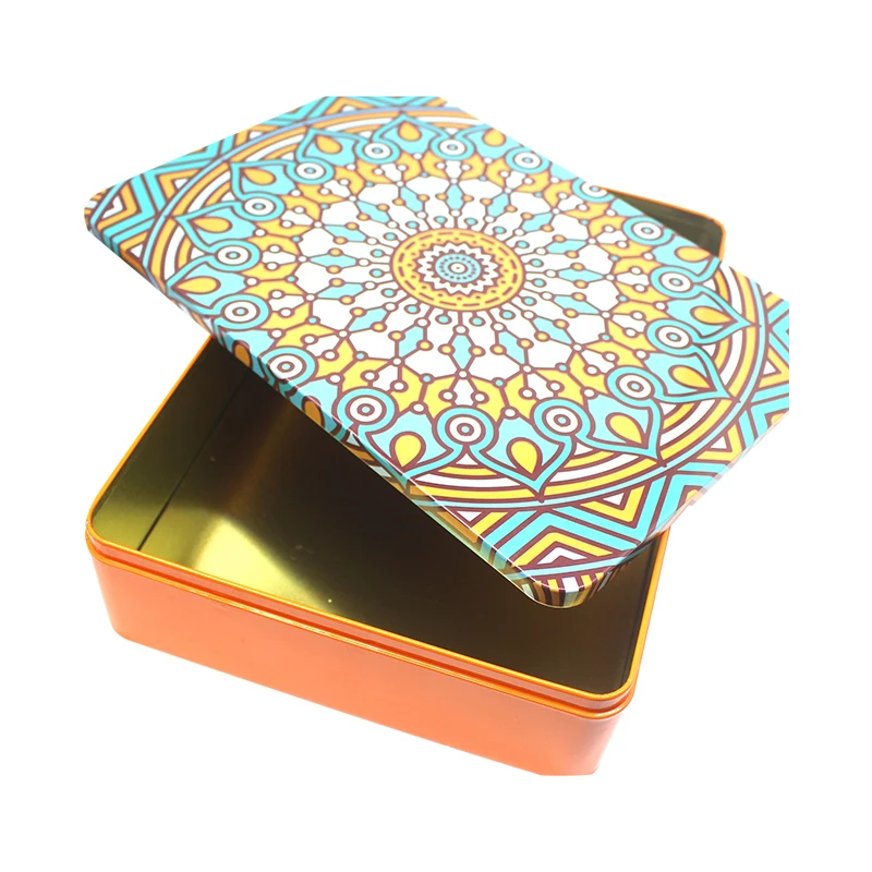 Color design Storage Case For Money Coin Candy Key packaging square Metal Tin Box