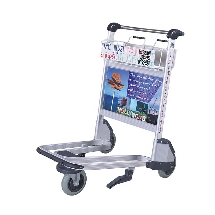 Aluminum Style Airport Luggage Trolley Metal Shopping Cart