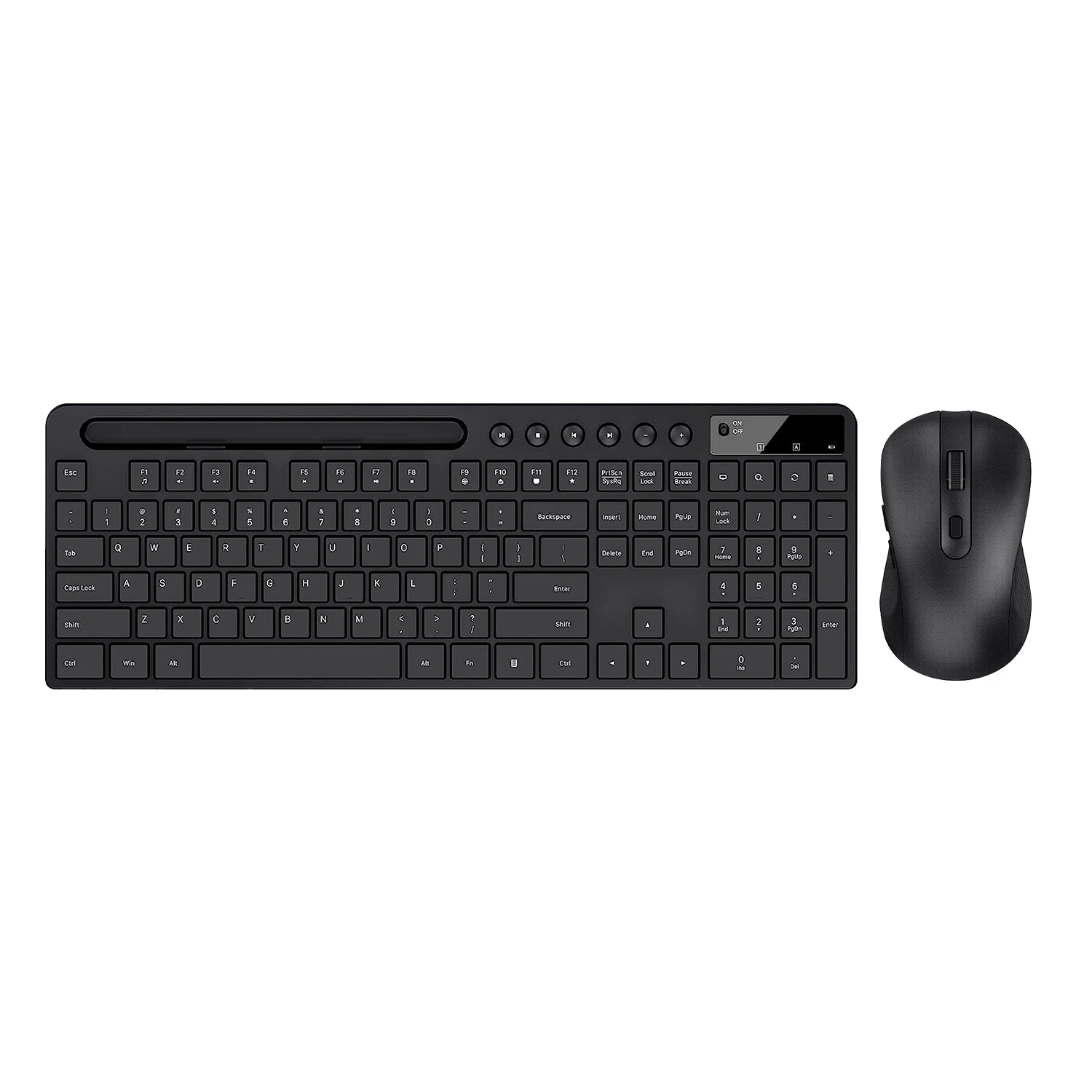 Hot-selling Full-size Wireless Keyboard and Mouse Combo 2.4G Ergonomic Wireless Computer Keyboard with Phone Tablet Holder