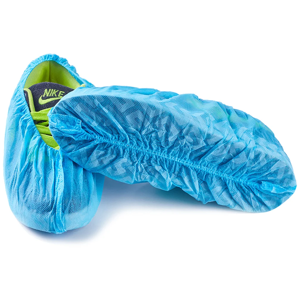Non Woven Boot Covers Sole with Texture Elastic Non-Slip Breathable Latex Free Disposable Shoe Covers