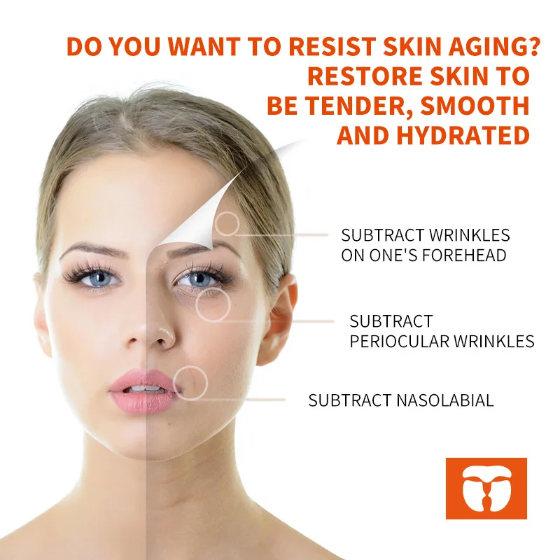 Private label remove forehead nasolabial folds wrinkles lifting Dissolve Type III collagen Forehead cheek facial mask kit