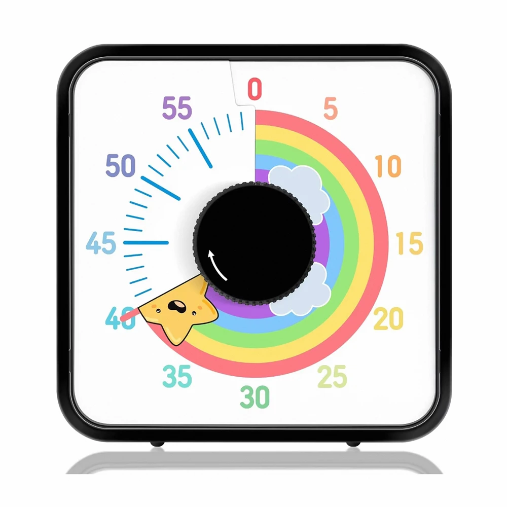 Образовательный 7 5 дюймов Радужный прочный механический таймер обратного отсчета 60 минут визуальный для класса или кухни