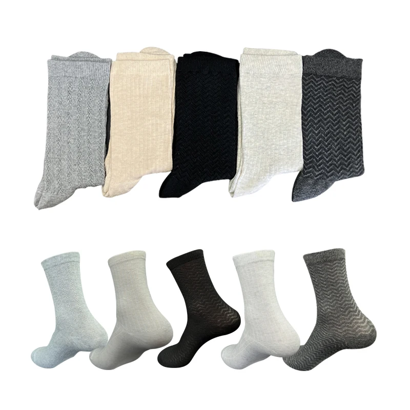 Wholesale Cheap Custom Solid Multiple colors cotton Bamboo Charcoal Fiber Pattern Socks Mens