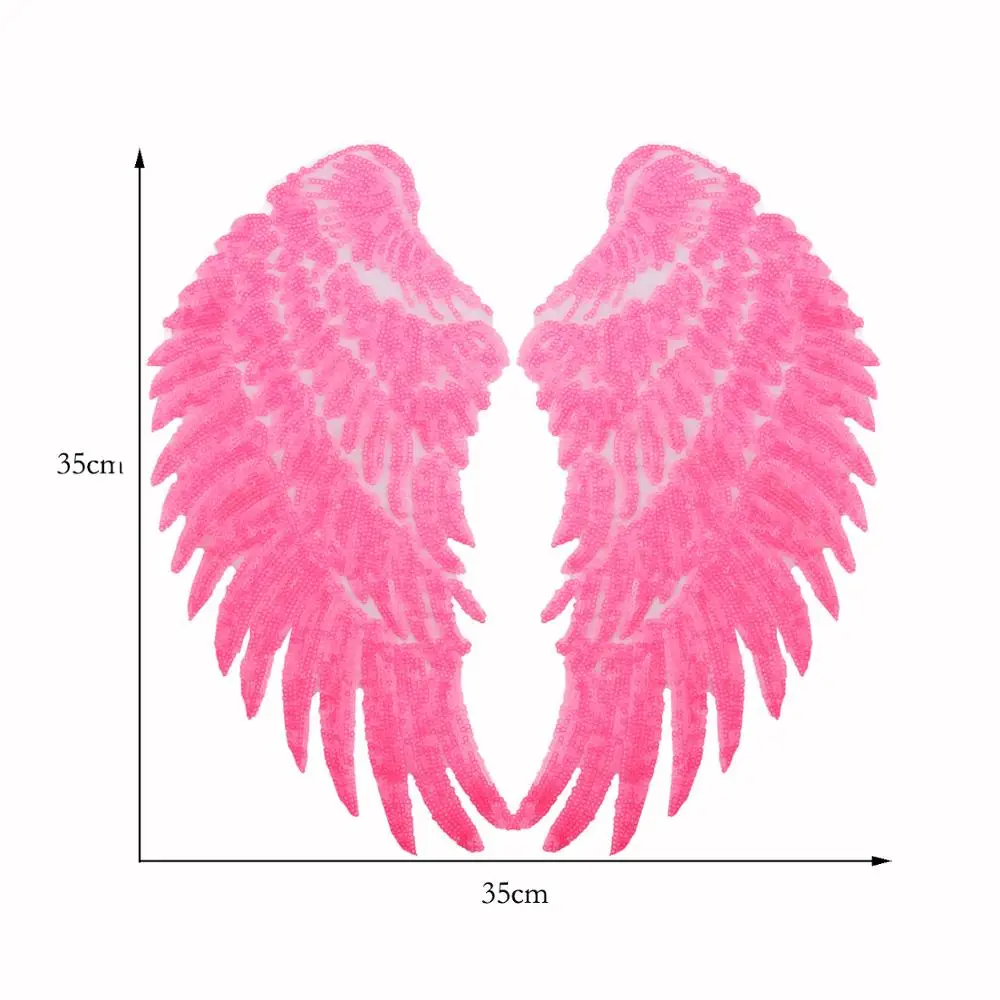 
33.5*16.5cm,sequined angel wings patches,embroidery angel wing patch,large badges applique for jackets 