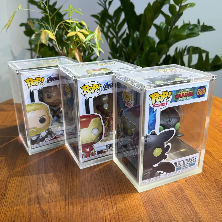 Прочный акриловый футляр для дисплея Funko POP оптовая продажа Штабелируемый чехол Pop 2 упаковки жесткий с сильным магнитом