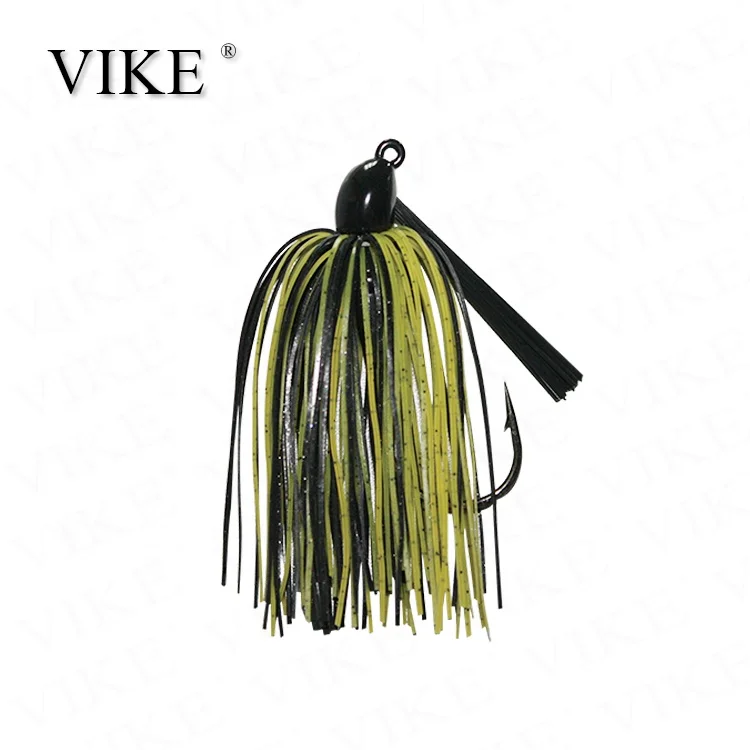 colorful rubber spinner bait jig ,bass jigs,tungsten steel jig wholesale in China VIKE Fishing tackle