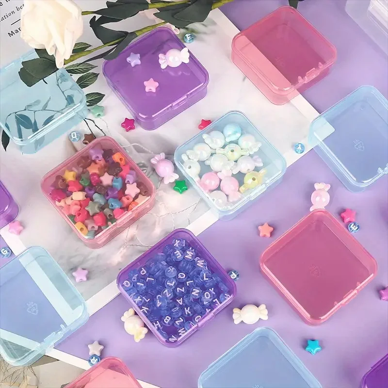2025 New 12 Grid Plastic Storage Box Colorful Diamond Painting Tool Organizer Beads Wax Grains Jewelry Cleaning Sundry Storage