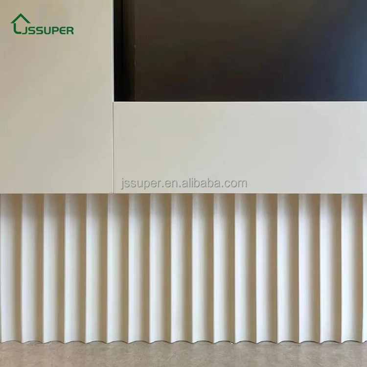 New Arrival Luxury Decoration Cladding Interior PVC Design Boards With Wave Arc Wood Grain Wpc Fluted Wall Panel