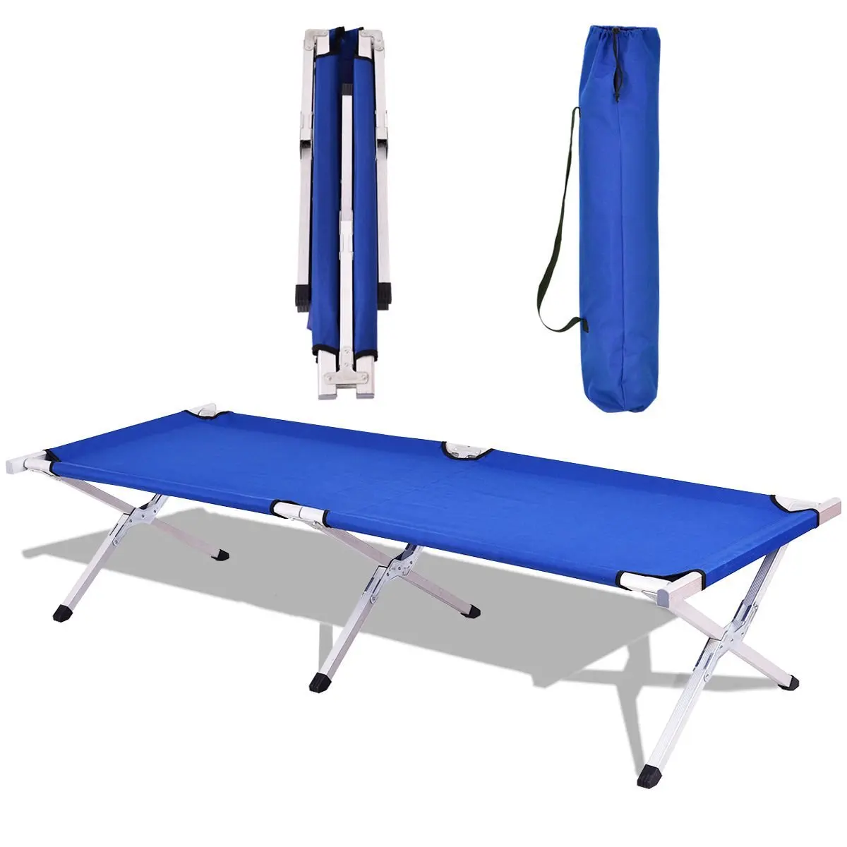 Stock Good Quality Folding Bed Aluminum Medical Bed Outdoor And Indoor With Carry Bag Camping Cot Extra Duty Camping Bed