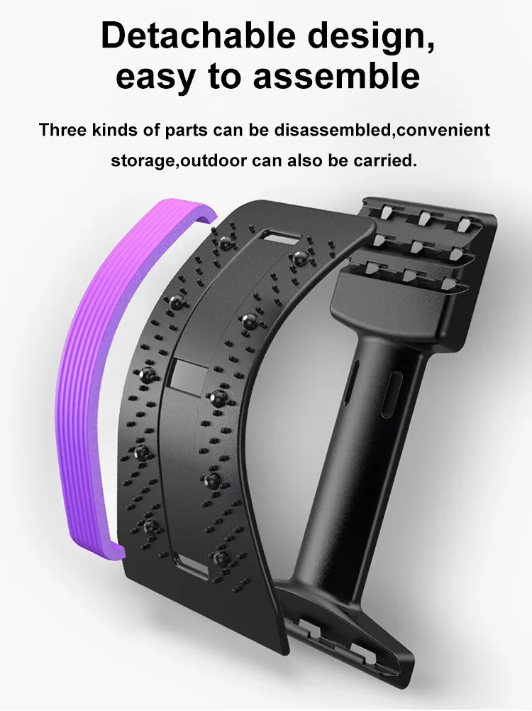 Portable cervical lumbar bone brace device arched therapy massager lower back cracker stretcher