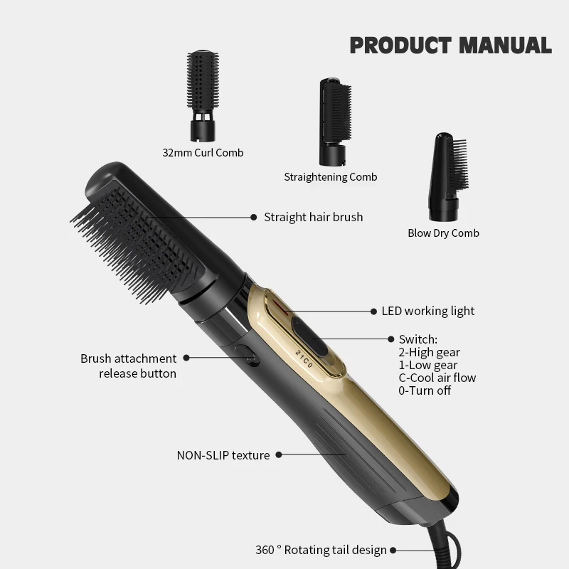 Multi Function Professional Hot Air Brush One Step Hot Air Brush Styler And Dryer
