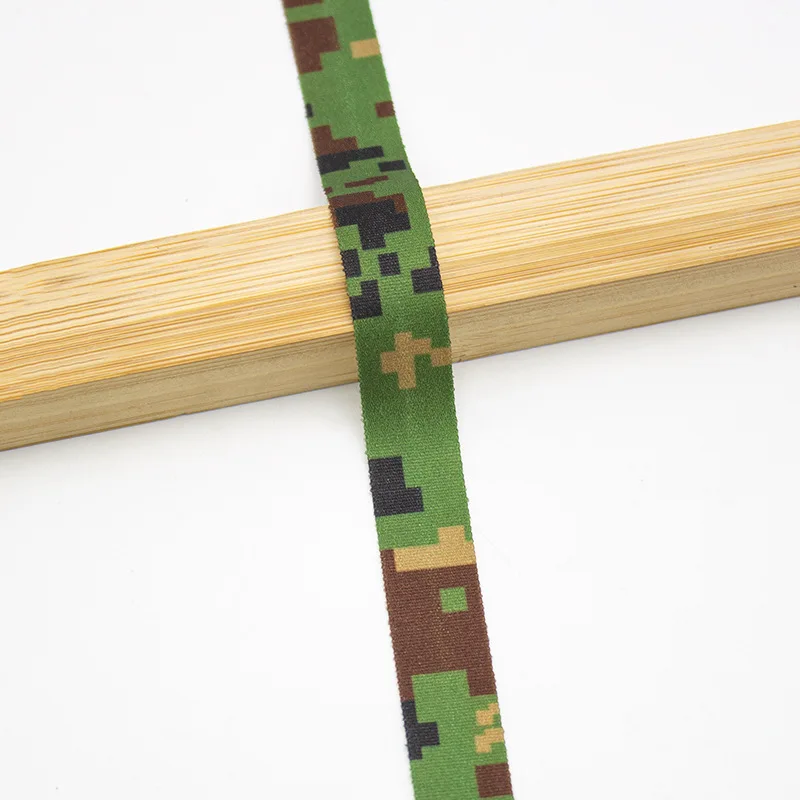 custom camouflage logo print folded elastic for hair band