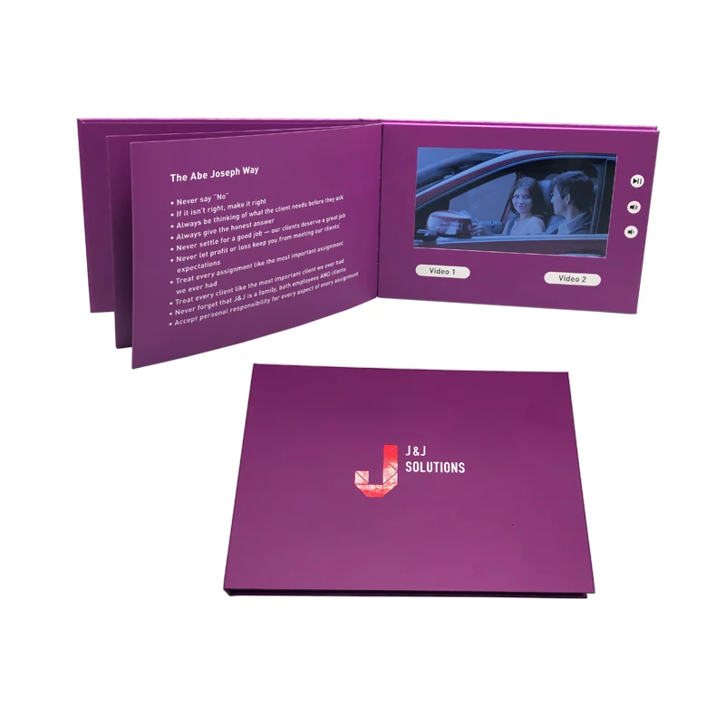 Whosale Custom 7-Inch Digital Card Lcd Screen Video Brochure with UV Printing for Business Gifts and Invitations
