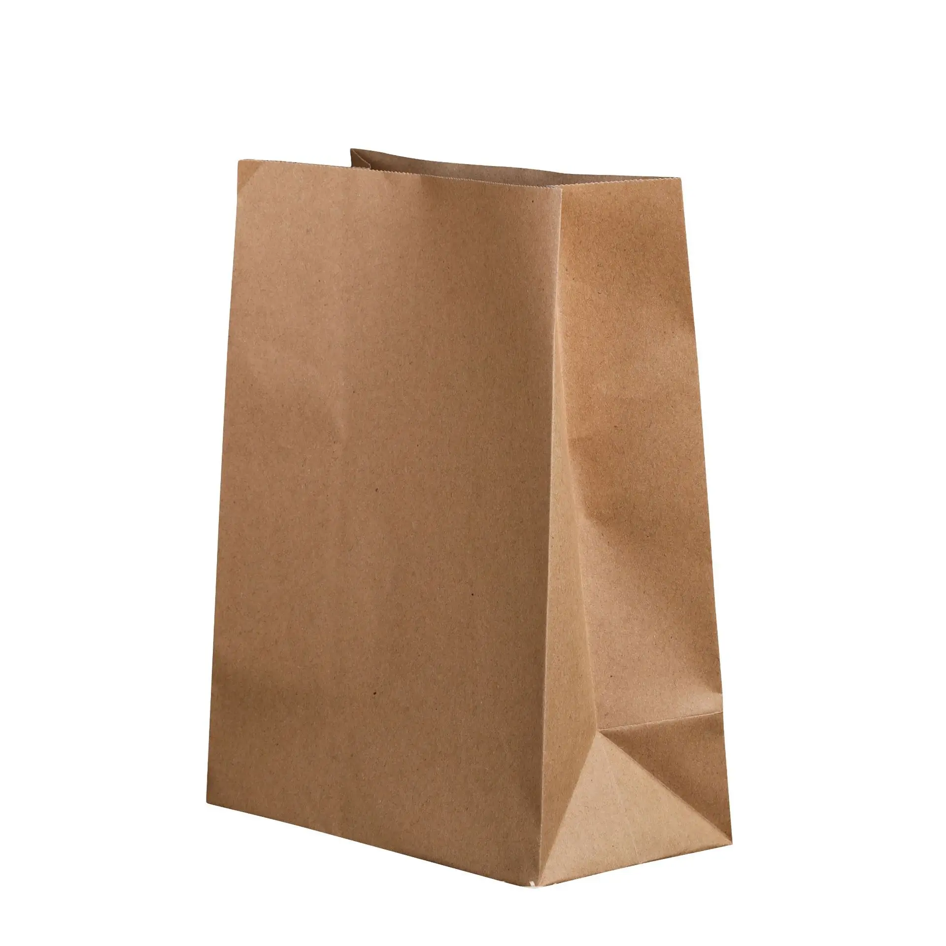 Wholesale square bottom kraft paper bag baking bread pastry takeaway food bag kraft doggy bag