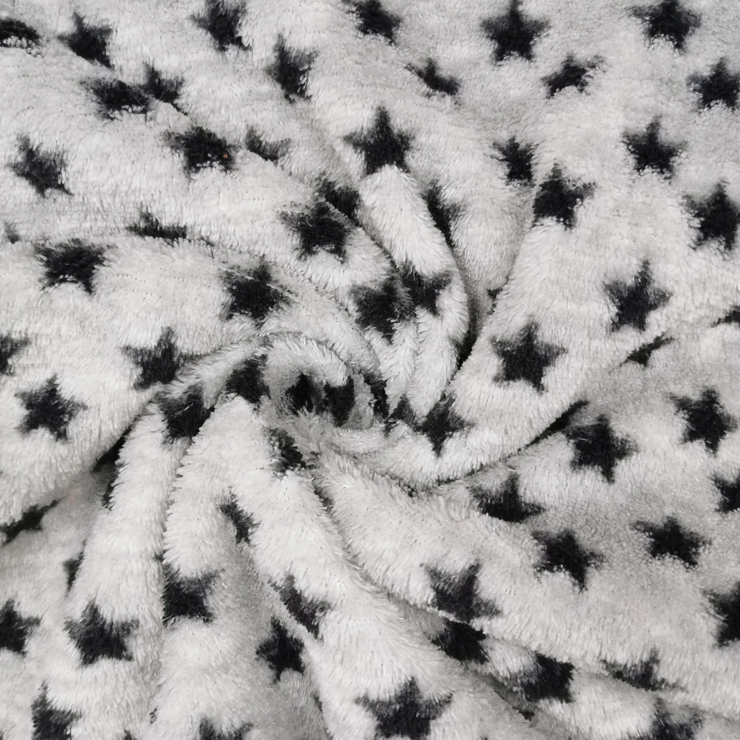 
High quality luxury lightweight 100%polyester Star Design Printing Coral Velvet Blanket Grament 