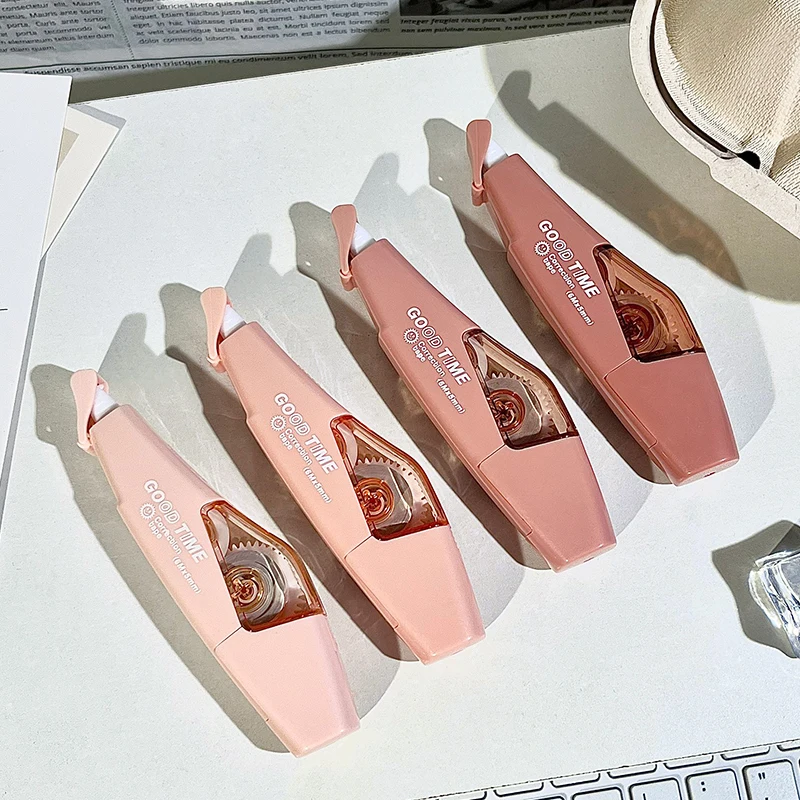 New School Office Stationery transparent pet customized colored plastic kids student white out Correction Tape refill