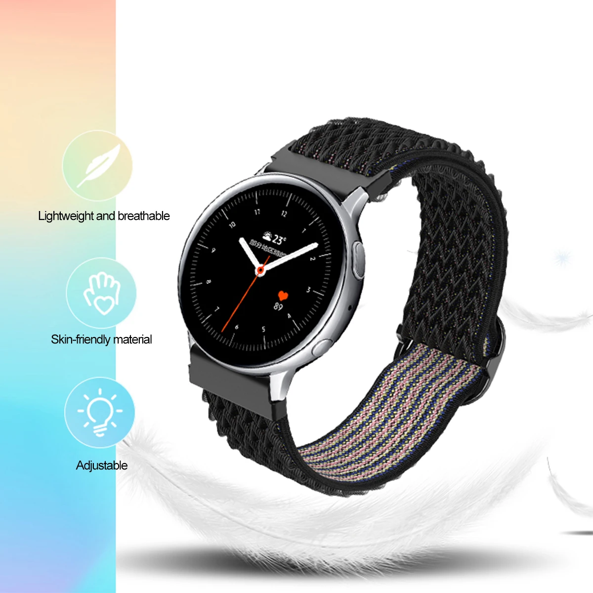 Nylon band for Samsung Galaxy Watch 6 5 4 Bracelet 20mm 22mm Braided Active 2 Gear S3 Band 6 Classic 43mm 47mm Smartwatch Strap