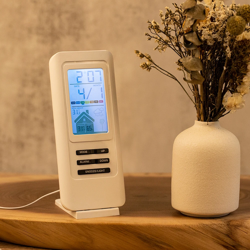 Digital Weather Station Wireless Indoor Outdoor Hygrometer Thermometer Weather Forecast With Wire Probe