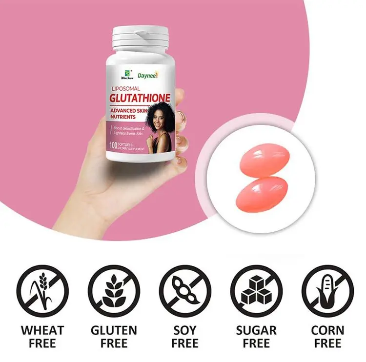 Food Grade Liposomal Glutathione Advanced Skin Nutrients Softgels Antioxidant Supplement for Energy, and Skin