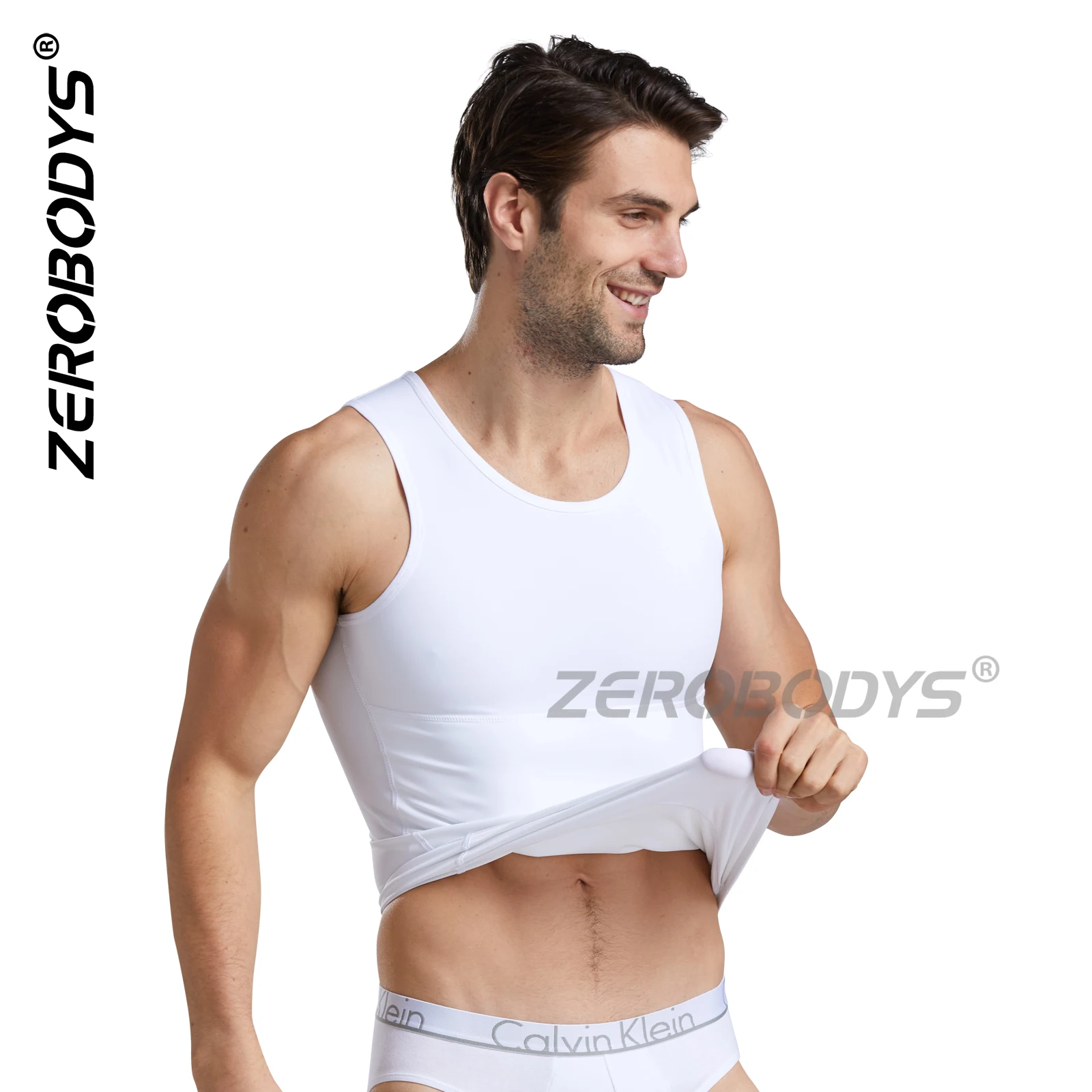 ZEROBODYS 012 Custom Made 260g Free Cut Tummy Control Underwear Men Slimming Compression Shirts Shapewear