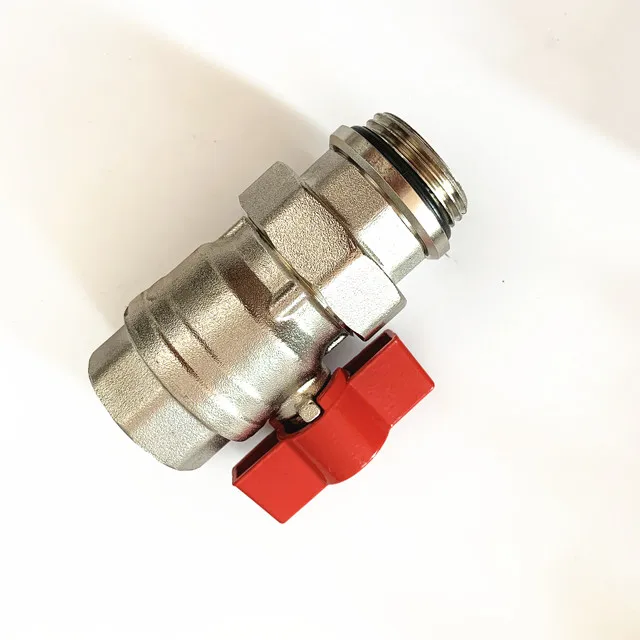 1-1/4 Brass Ball Valve for floor heating manifold Radiant NPT Ball Valve Blue And RED butterfly Handel Ball valve