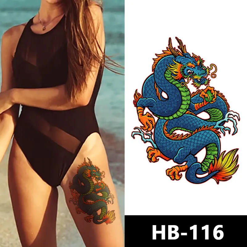 Custom Temporary Flower Arm Chest Adults Sexy Tattoo Stickers for Men Women Waterproof Lion Animal Anime Tattoo Sticker