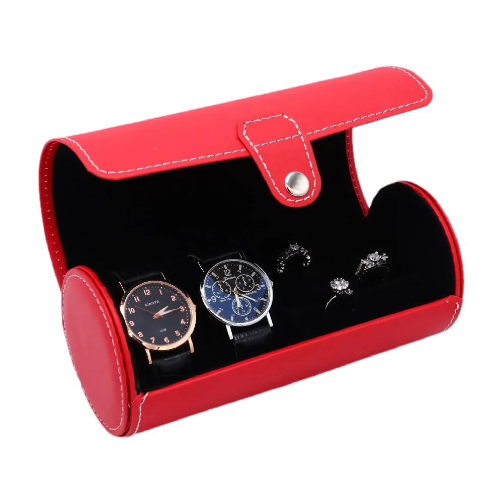 Manufacture custom logo modern luxury  jewelry organizer portable travel watch case pu leather watch box