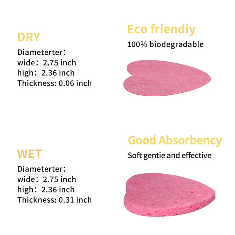 Wholesale Custom Logo Biodegradable Cellulose Compressed Facial Sponge Wood Pulp Face Cleaning Sponges Sheets For Face