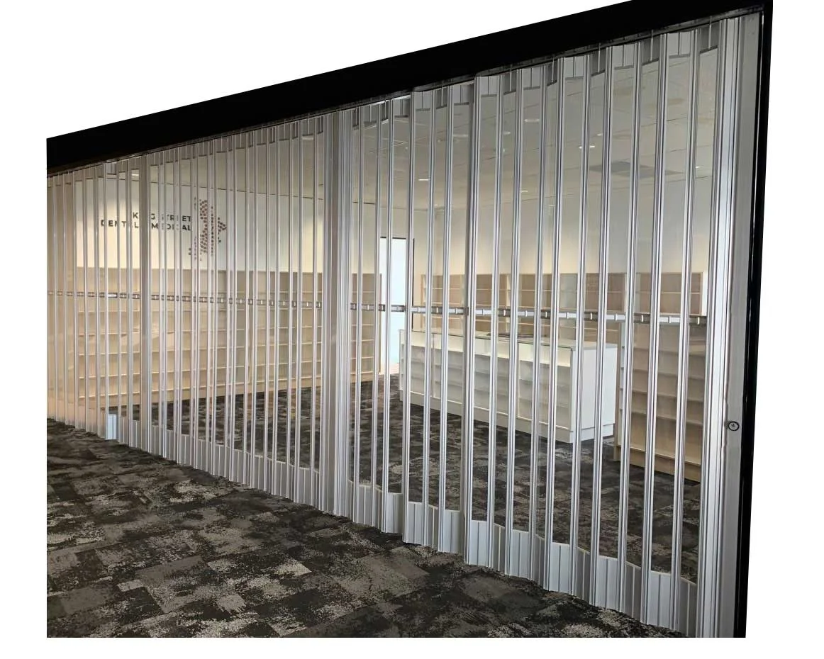 Commercial Polycarbonate BI Folding Door Security Clear PVC Sliding Shutter Door Crystal Plastic Accordion Doors for Shop Store